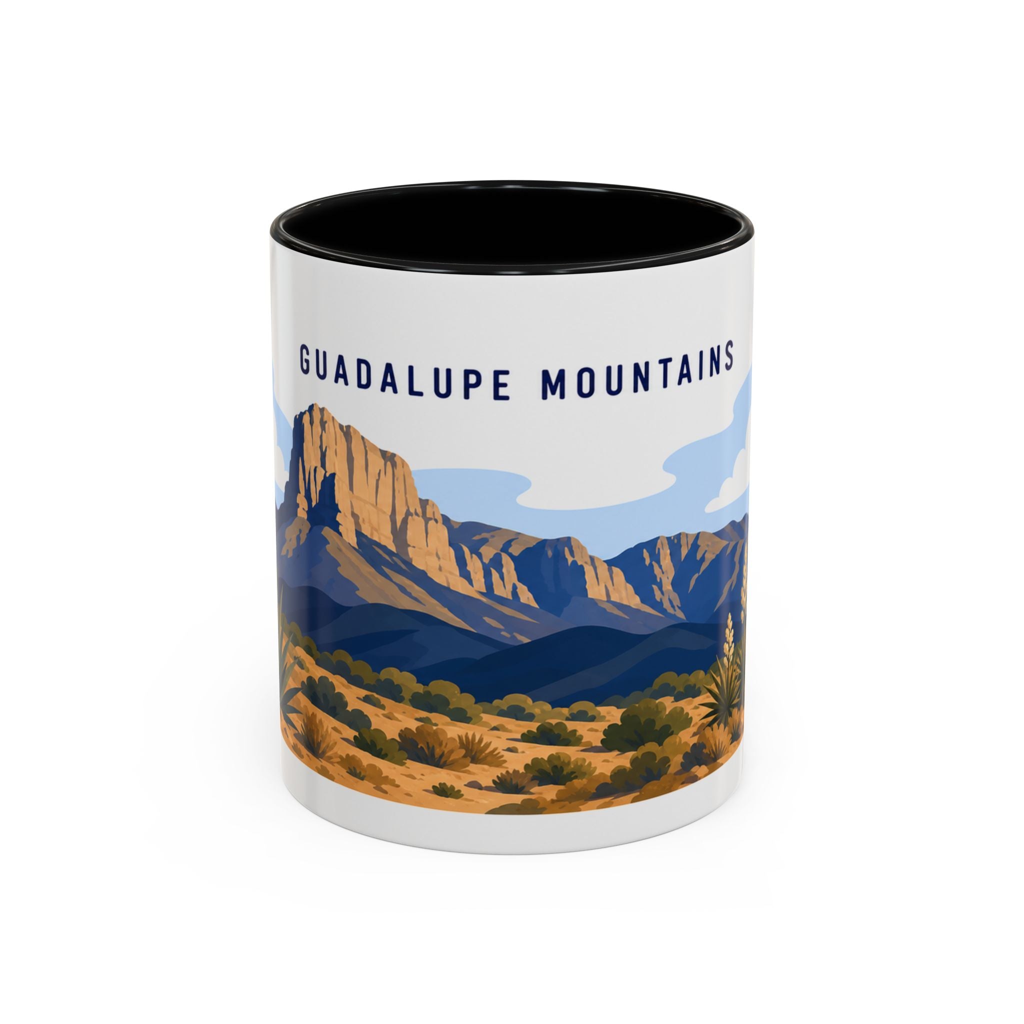 Guadalupe Mountains National Park Coffee Mug | Solid Color Block Park Souvenir | 11oz 15oz Accent Mug