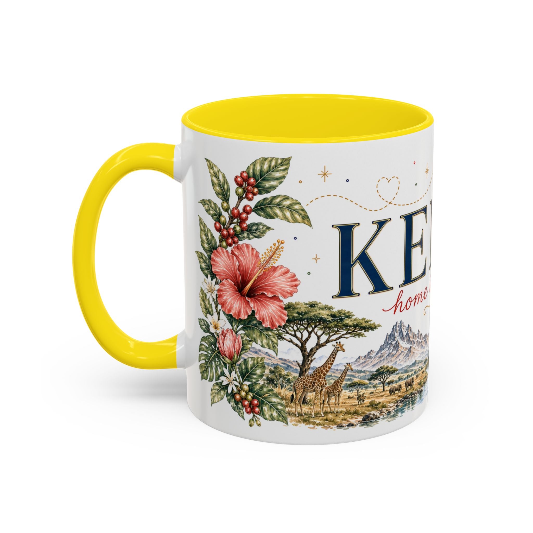 Kenya Home Country Mug | Moving Away Gift | Long Distance Friendship | 11 oz 15 oz Accent Mug