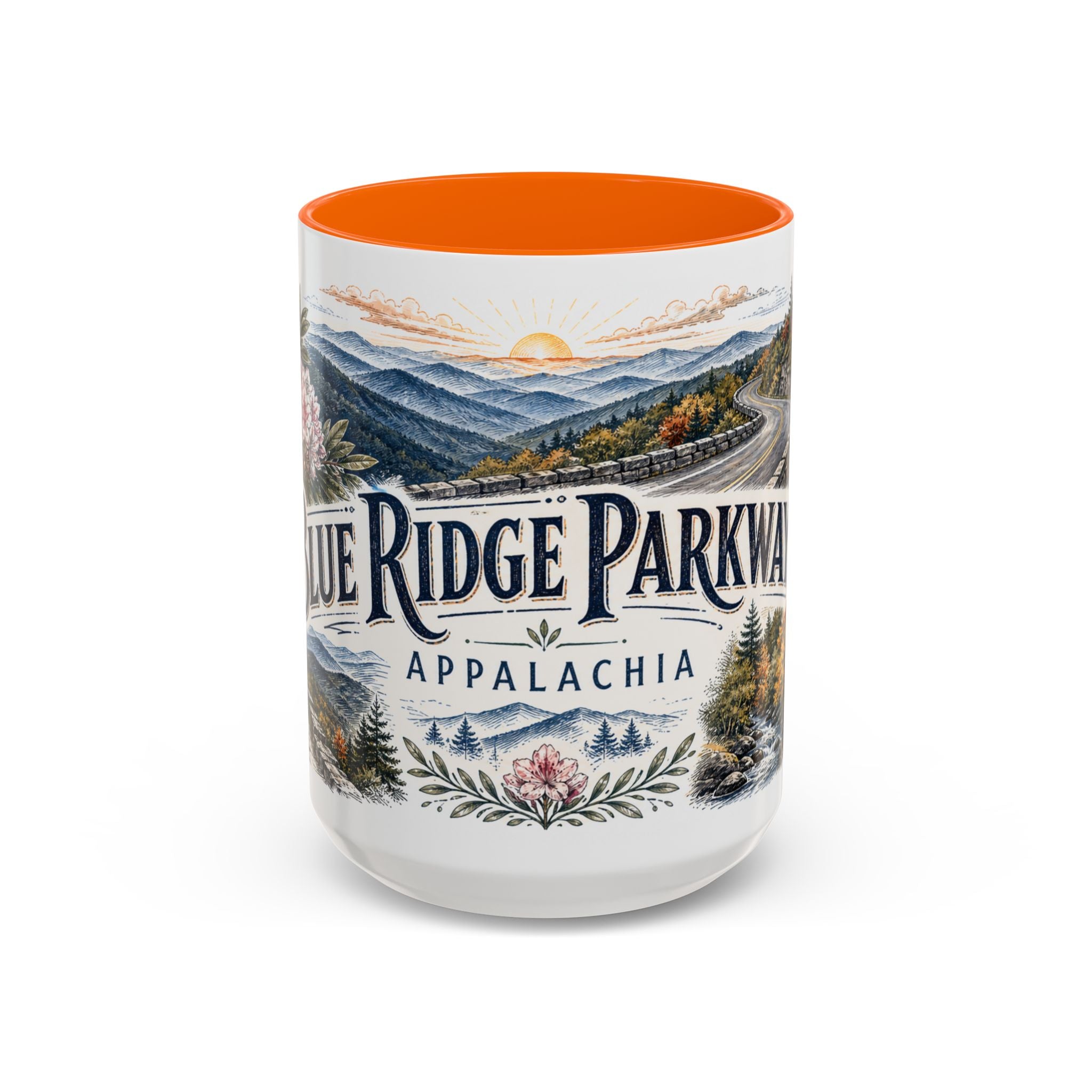 Blue Ridge Parkway Mug, Appalachia Travel Souvenir, Bucket List Gift, Accent Ceramic Coffee Mug 11oz 15oz