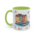 Copenhagen Christmas Mug | Watercolor Travel Souvenir | Holiday Gift | Accent Ceramic Coffee Cup 11oz 15oz