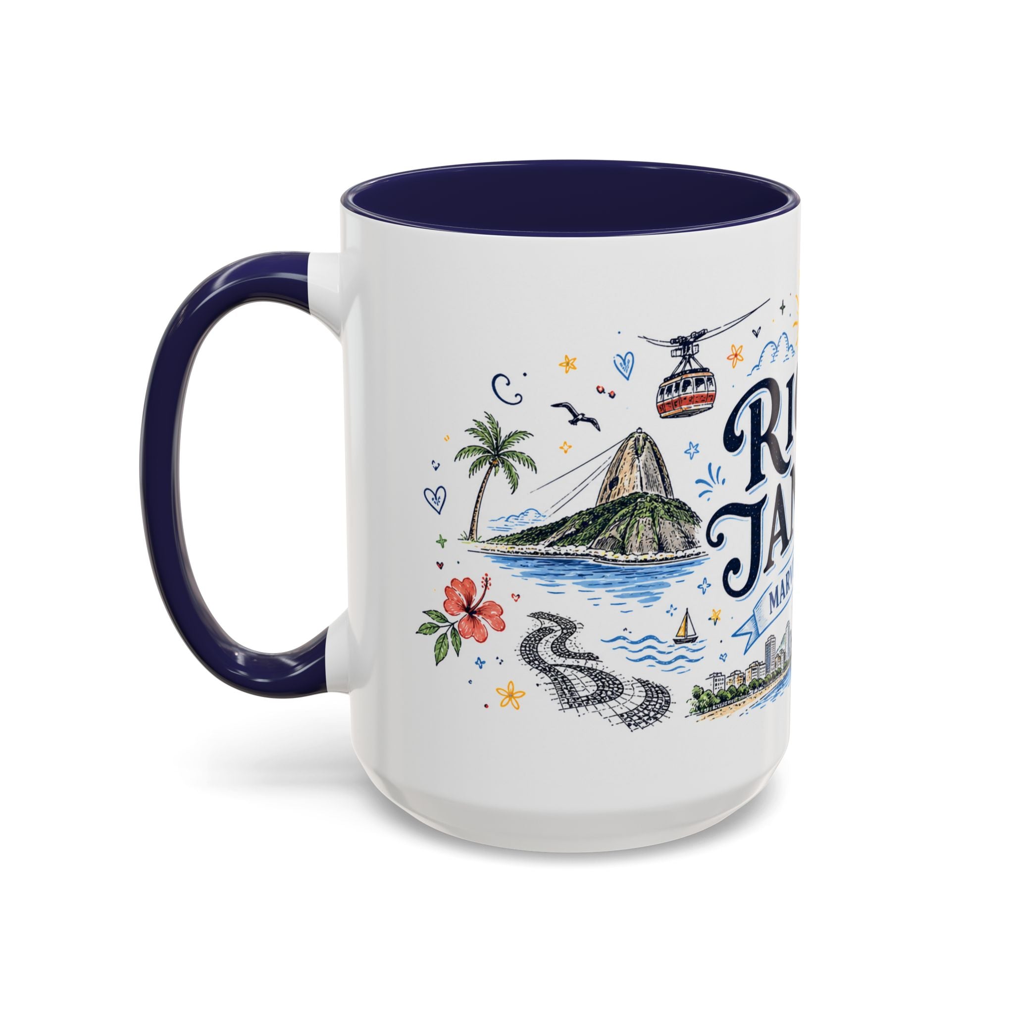 Rio de Janeiro Coffee Mug | Brazil Souvenir Travel Gift | Accent Color Ceramic 11oz 15oz