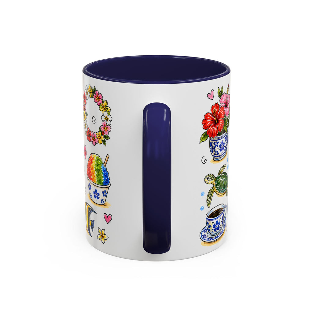 Honolulu Illustrated Travel Mug | City Souvenir Accent Coffee Mug | 11oz 15oz Ceramic Cup