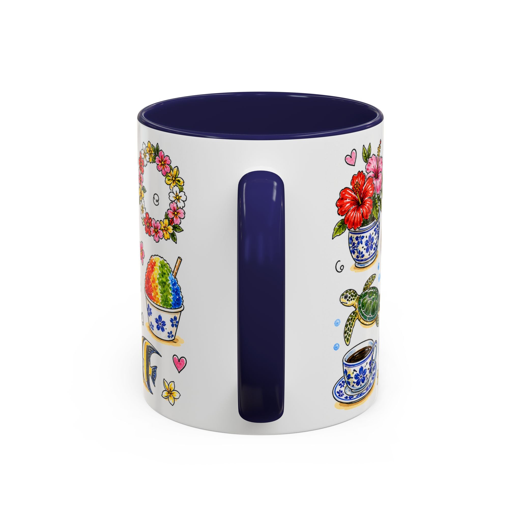 Honolulu Illustrated Travel Mug | City Souvenir Accent Coffee Mug | 11oz 15oz Ceramic Cup