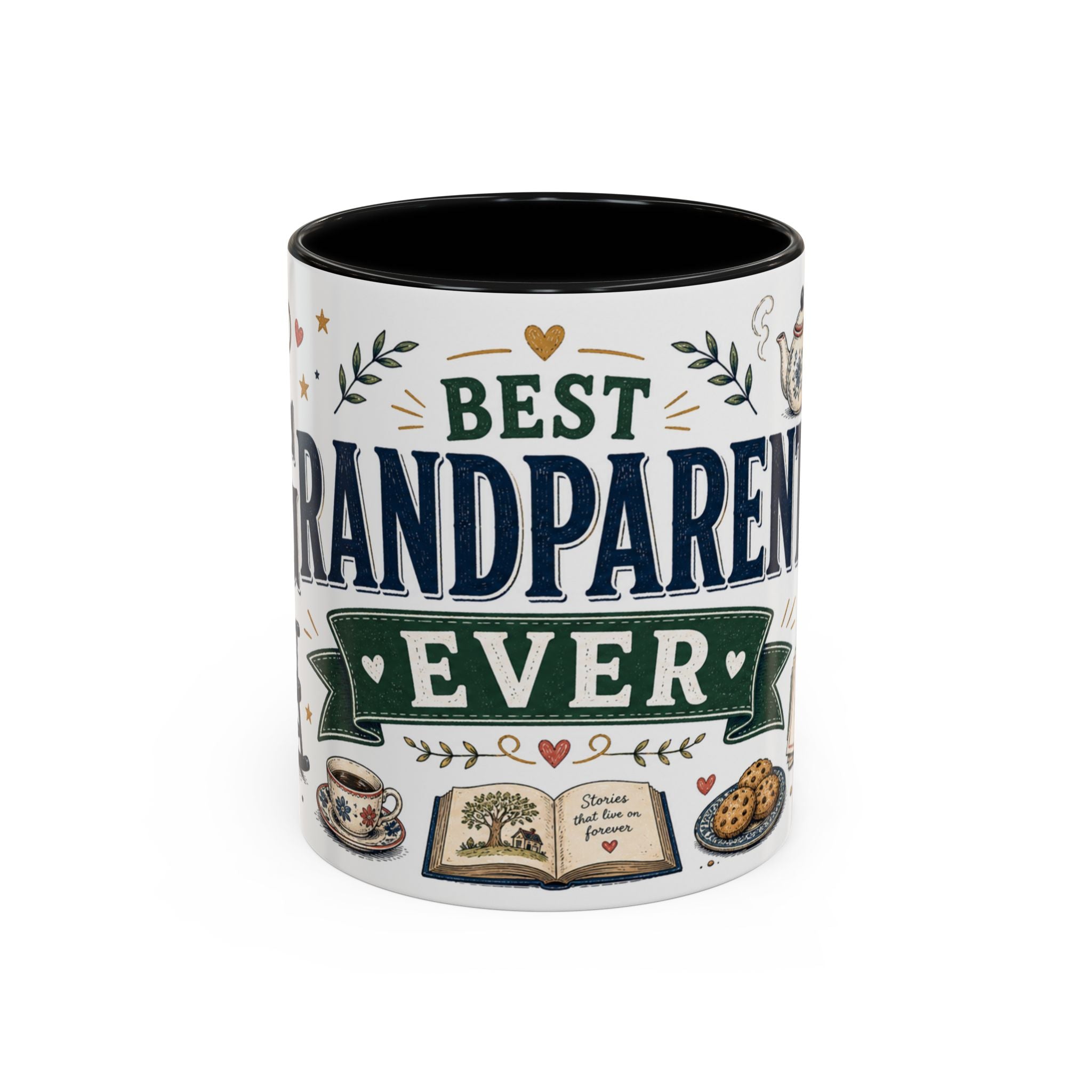 Best Grandparents Ever Coffee Mug | Gift From Grandkids | Accent Color Ceramic 11oz 15oz