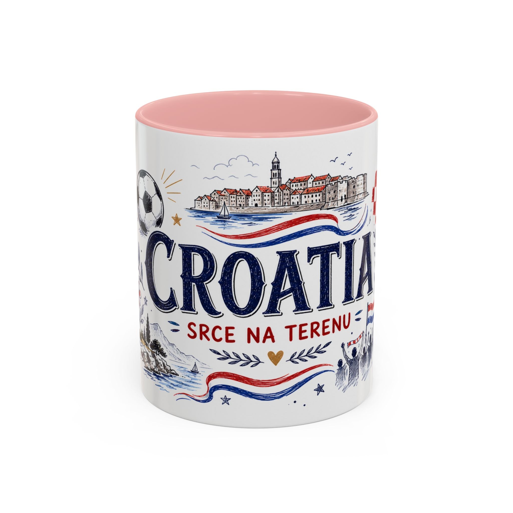 Croatia Soccer Coffee Mug | World Cup Fan Gift | Accent Color Ceramic 11oz 15oz Match Day Cup