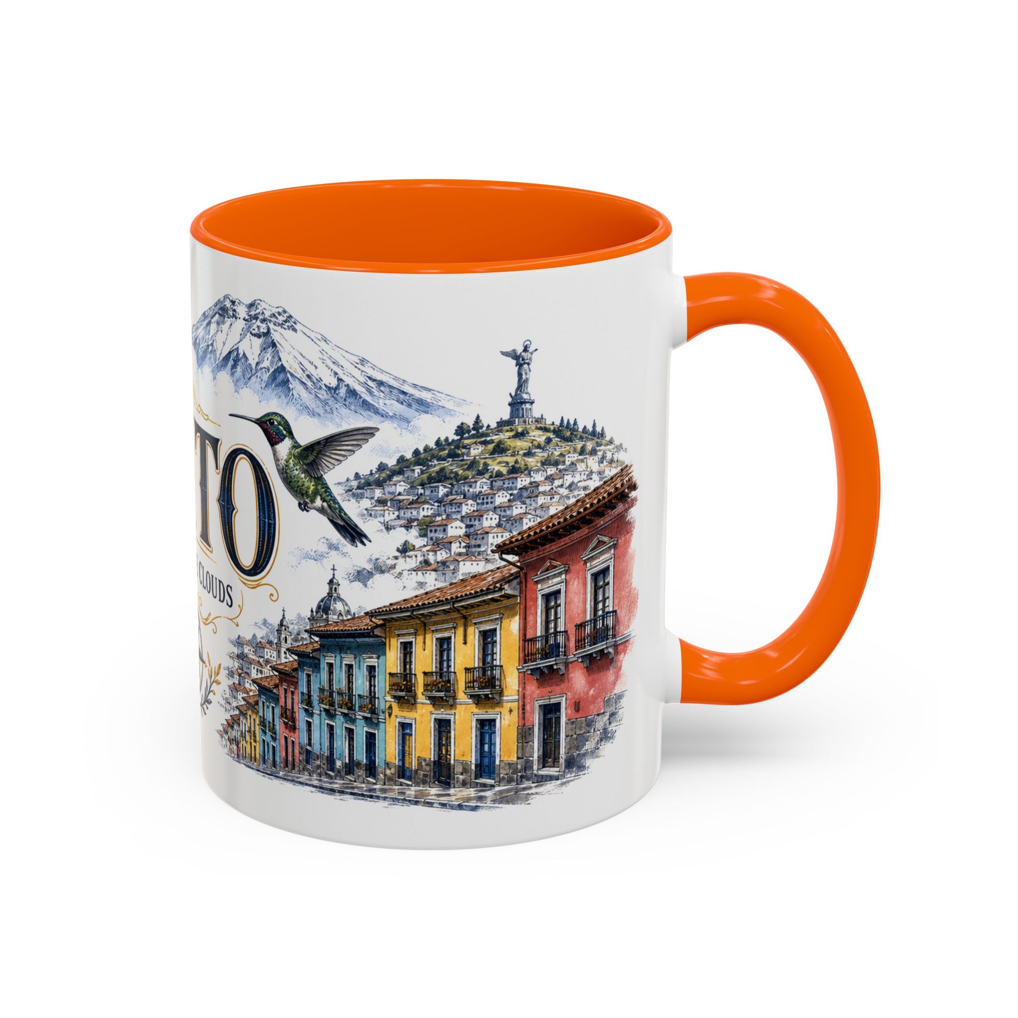 Quito Coffee Mug | Ecuador Travel Souvenir | Vintage Illustrated City Gift | 11 oz 15 oz Accent Mug
