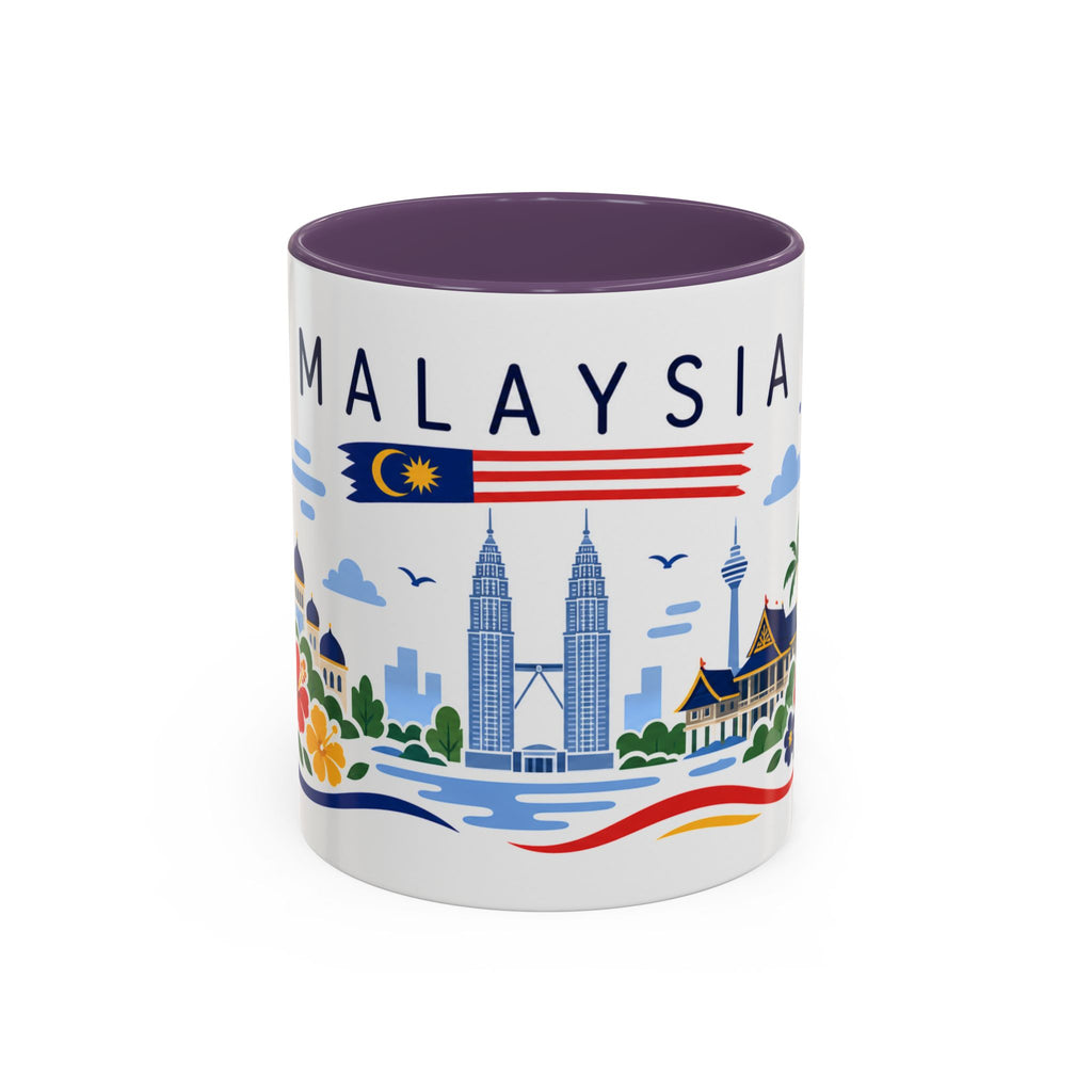 Malaysia Coffee Mug | Travel Souvenir Accent Mug | Country Gift Ceramic Cup 11oz 15oz