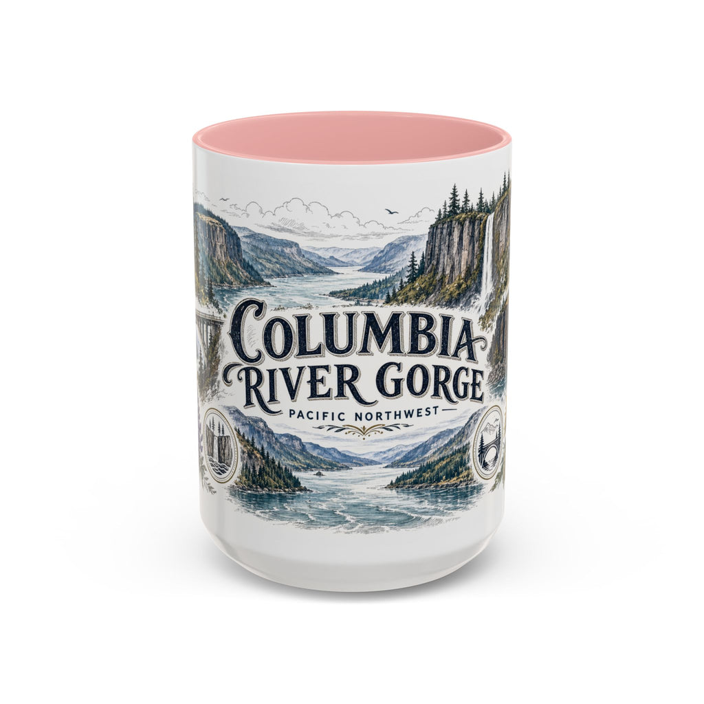 Columbia River Gorge Mug, Pacific Northwest Travel Souvenir, Bucket List Gift, Accent Ceramic Coffee Mug 11oz 15oz