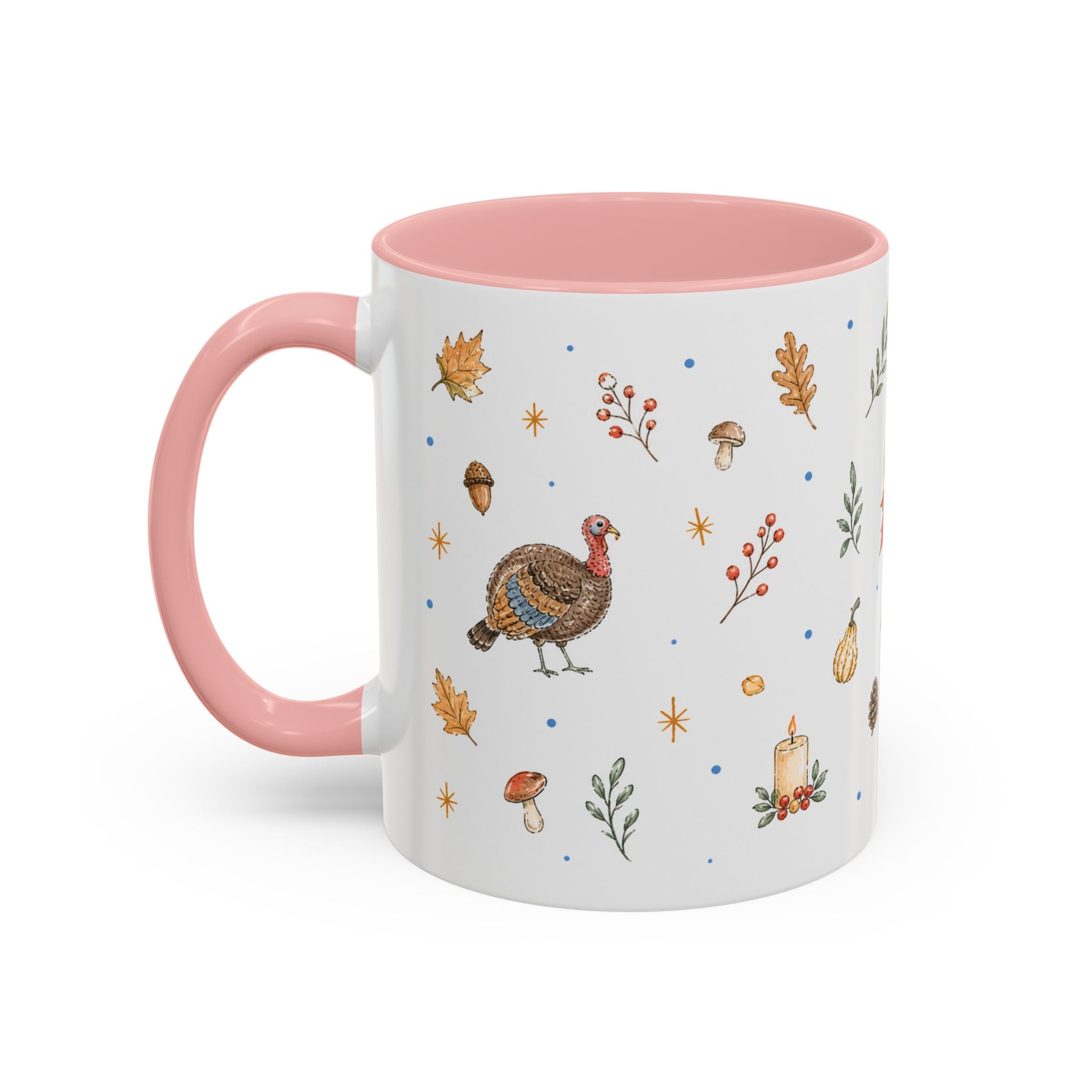 Thanksgiving Turkey Mug | Friendly Woodland Watercolor Gift | Autumn Accent Cup 11oz 15oz