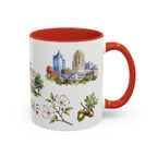 Raleigh Illustrated Travel Mug | City Souvenir Accent Coffee Mug | 11oz 15oz Ceramic Cup