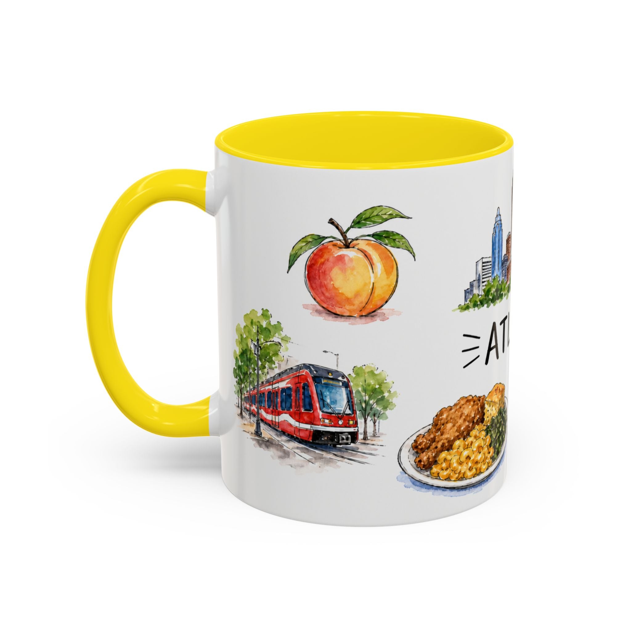 Atlanta Illustrated Travel Mug | City Souvenir Accent Coffee Mug | 11oz 15oz Ceramic Cup