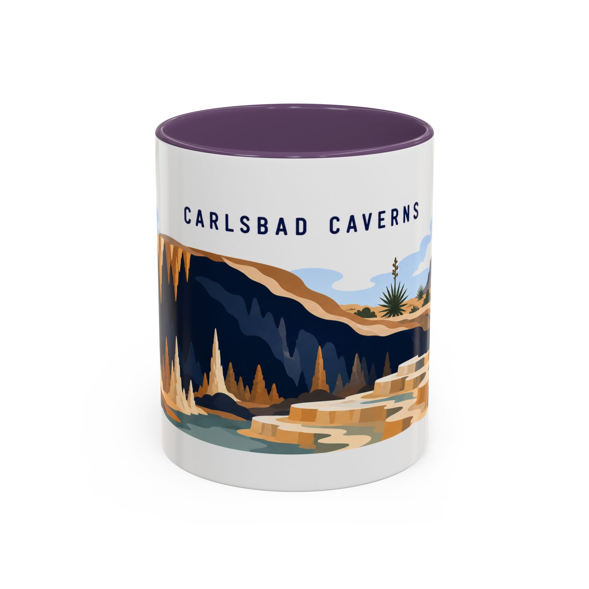 Carlsbad Caverns National Park Coffee Mug | Solid Color Block Park Souvenir | 11oz 15oz Accent Mug