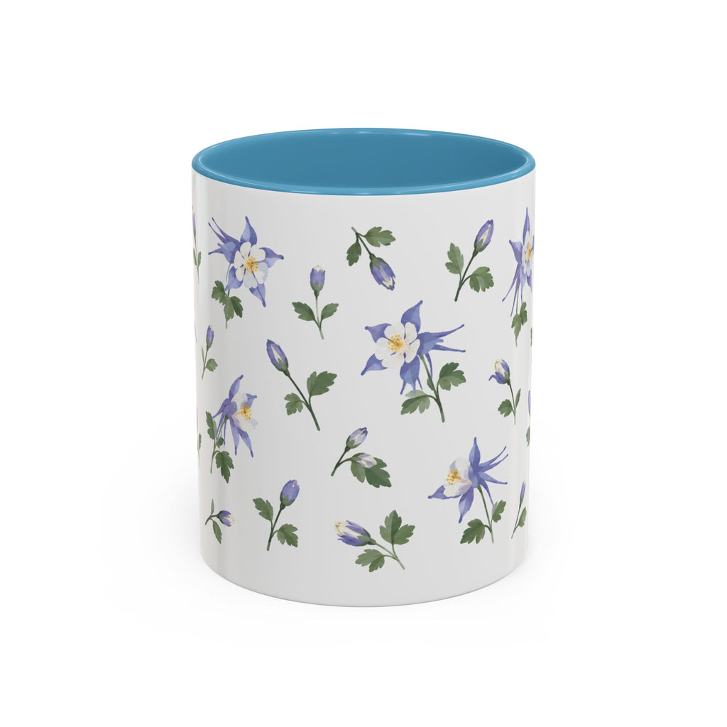 Colorado Rocky Mountain columbine Mug, State Flower Floral Coffee Cup, 11oz Botanical Gift