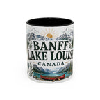 Banff Lake Louise Coffee Mug | Travel Destination Souvenir Gift | Accent Color Ceramic 11oz 15oz