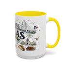 Dallas Coffee Mug | Texas Souvenir City Gift | Accent Color Ceramic 11oz 15oz
