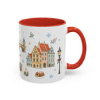 Prague Christmas Mug | Watercolor Travel Souvenir | Holiday Gift | Accent Ceramic Coffee Cup 11oz 15oz