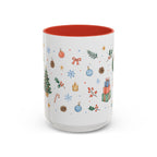 Christmas Mug | Watercolor Tree Gifts Wreath Holiday Cup | Accent Coffee Mug 11oz 15oz