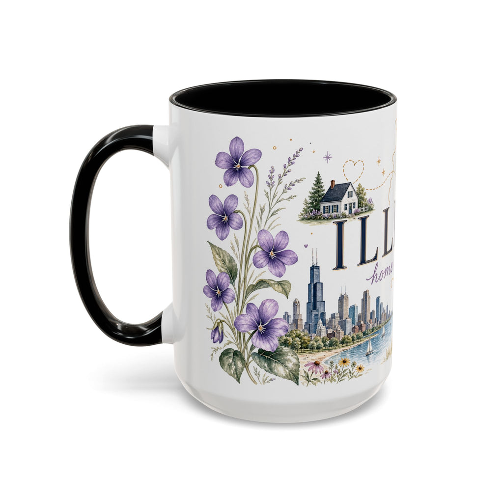 Illinois State Map Mug | Botanical Travel Sketch, Moving Away Gift (11oz 15oz)