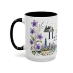 Illinois State Map Mug | Botanical Travel Sketch, Moving Away Gift (11oz 15oz)