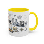 New York City Coffee Mug | New York Souvenir Travel Gift | Accent Color Ceramic 11oz 15oz
