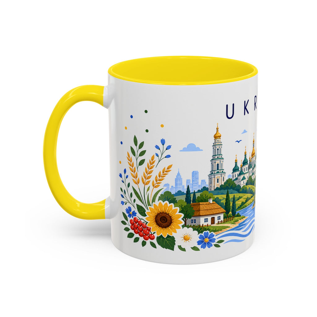 Ukraine Coffee Mug | Travel Souvenir Accent Mug | Place Gift Ceramic Cup 11oz 15oz