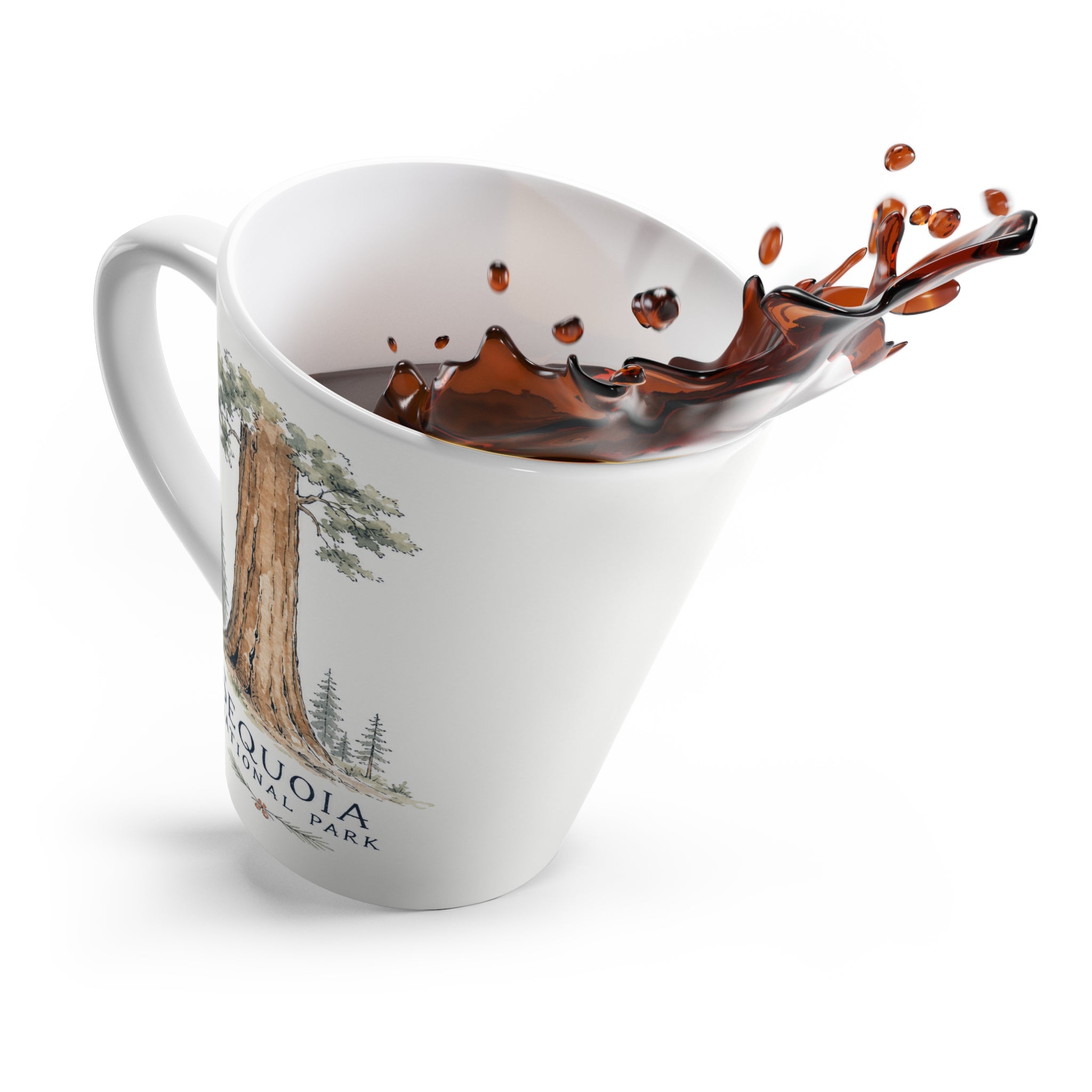 Sequoia National Park Latte Mug | Pastel Watercolor Nature Coffee Cup | 12 oz Travel Souvenir Gift