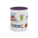 Florence Coffee Mug | Postage Stamp Collage Mug | Travel Souvenir Accent Cup 11oz 15oz
