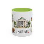 Raleigh Illustrated Travel Mug | City Souvenir Accent Coffee Mug | 11oz 15oz Ceramic Cup