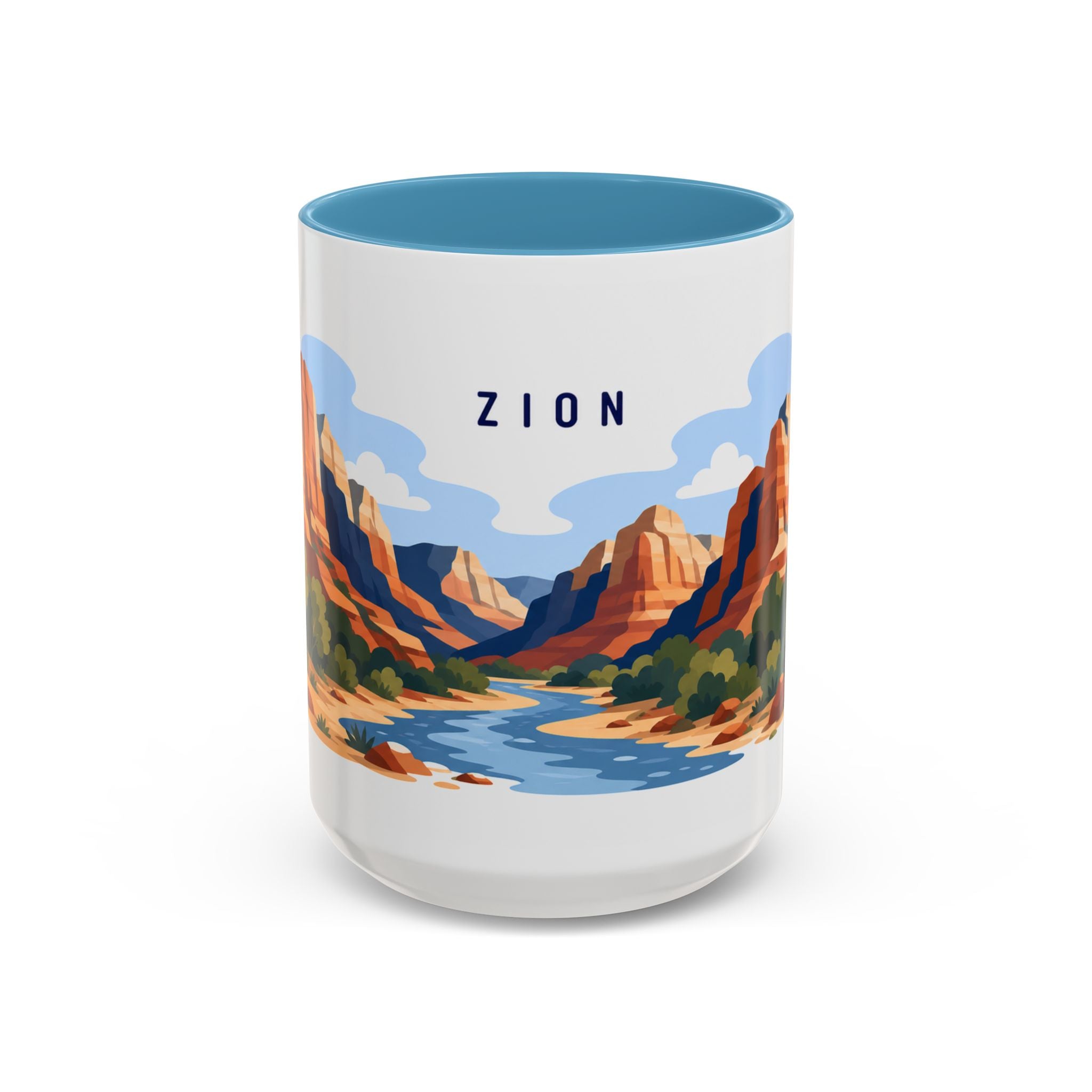 Zion National Park Coffee Mug | Solid Color Block Park Souvenir | 11oz 15oz Accent Mug