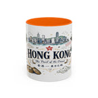Hong Kong Coffee Mug | Asia Souvenir Travel Gift | Accent Color Ceramic 11oz 15oz