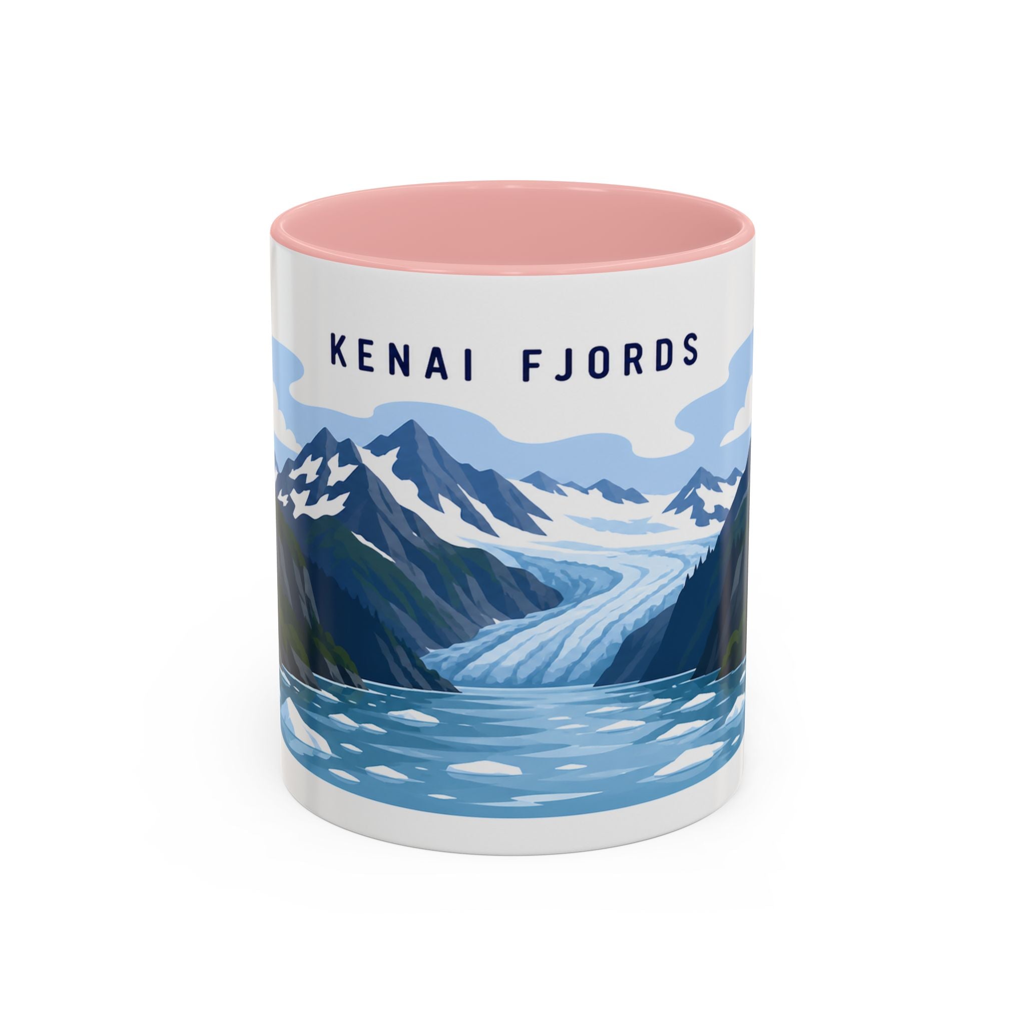 Kenai Fjords National Park Coffee Mug | Solid Color Block Park Souvenir | 11oz 15oz Accent Mug