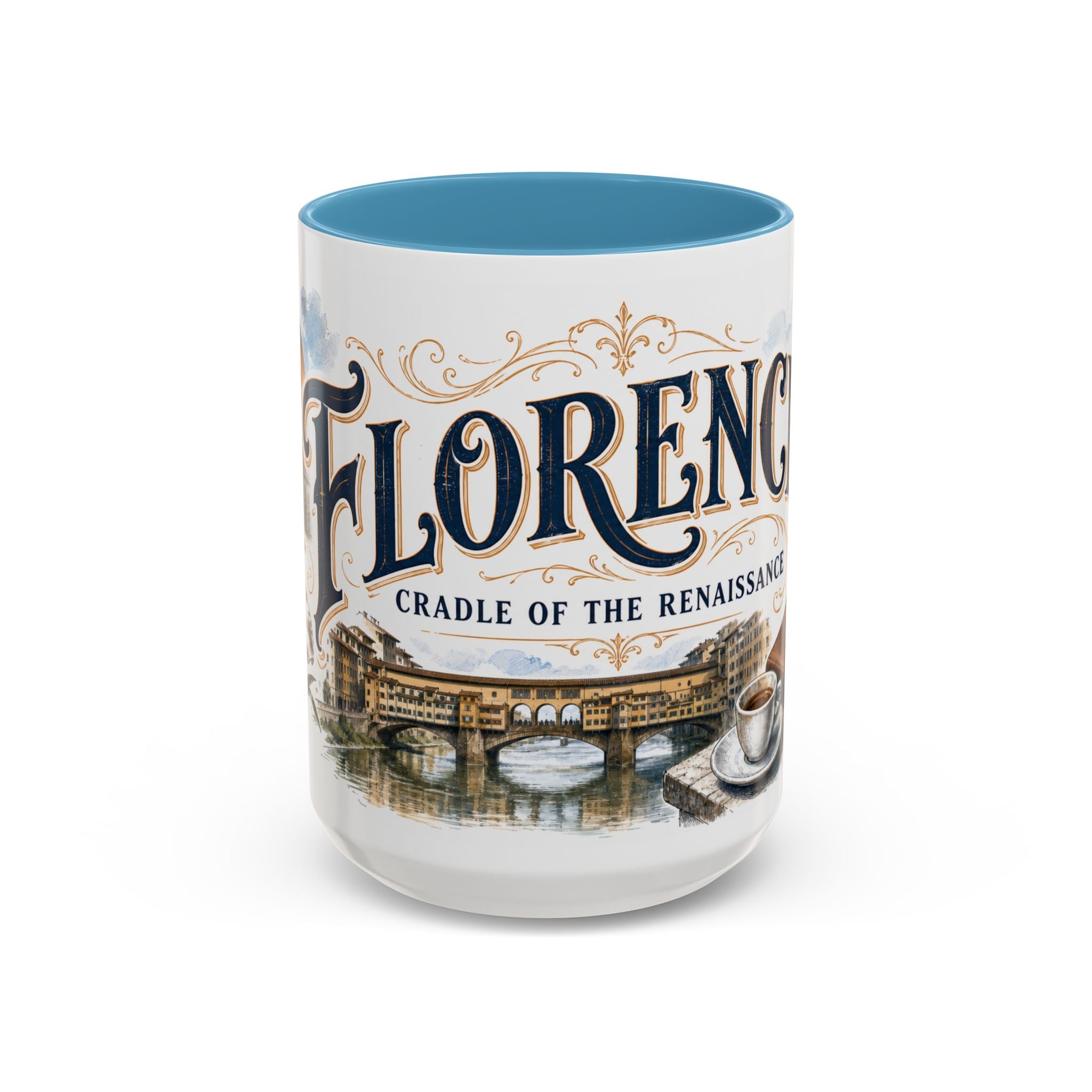 Florence Coffee Mug | Italy Travel Souvenir | Vintage Illustrated City Gift | 11 oz 15 oz Accent Mug