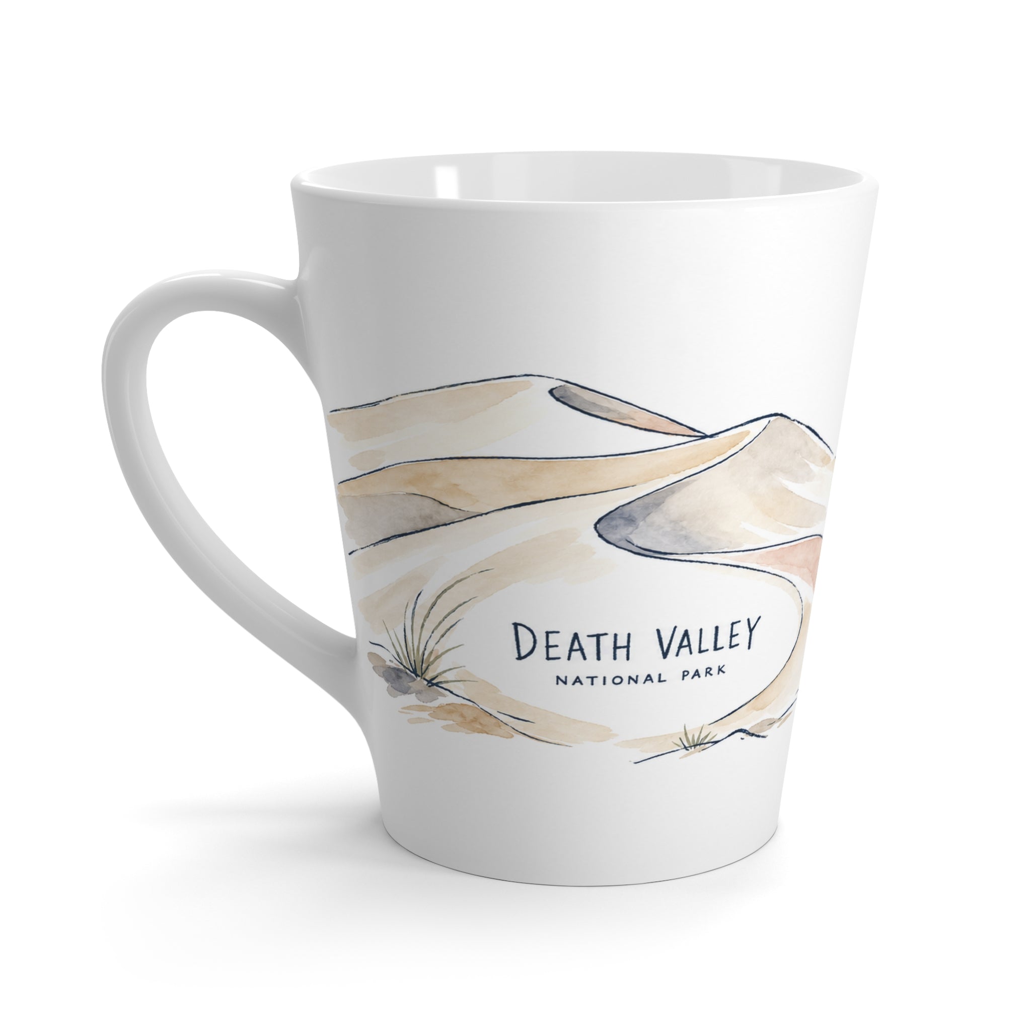 Death Valley National Park Latte Mug | Pastel Watercolor Nature Coffee Cup | 12 oz Travel Souvenir Gift