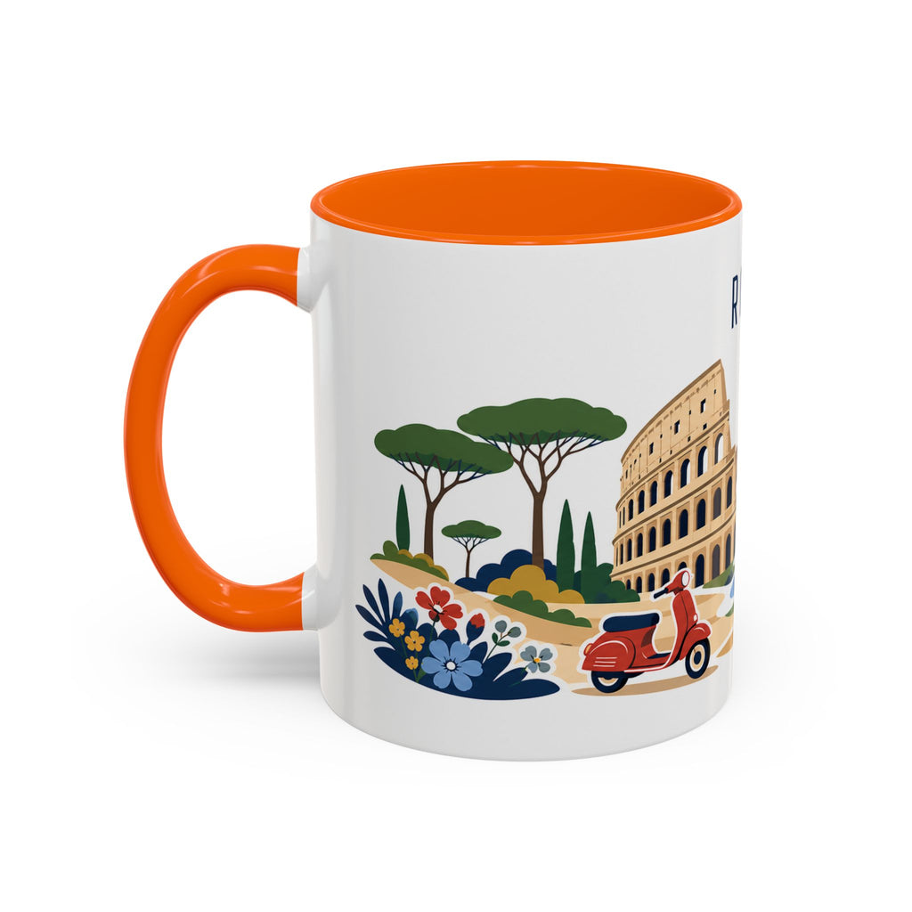 Rome Coffee Mug | Italy Travel Souvenir | Porcelain Decal City Gift | 11oz 15oz Accent Mug