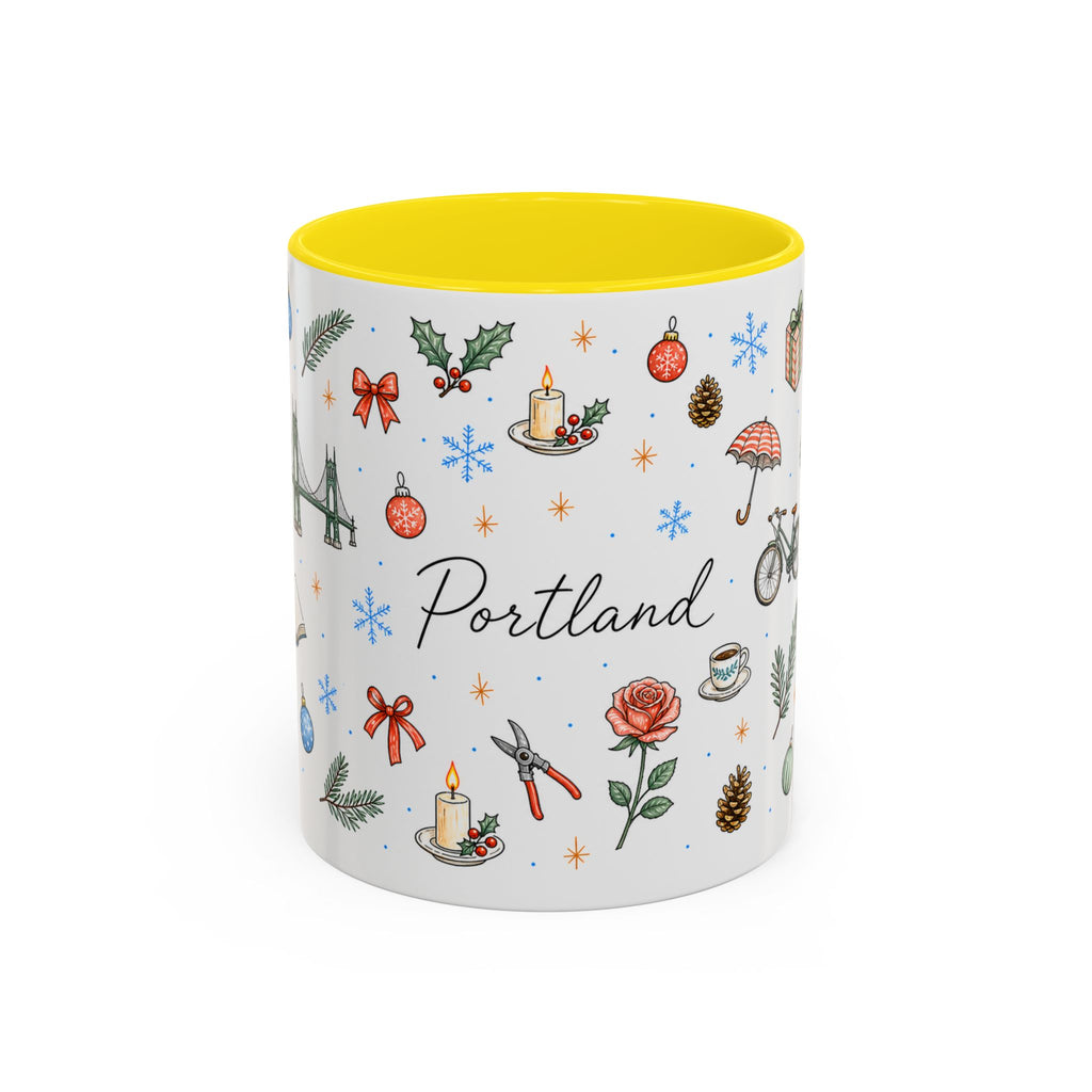 Portland Christmas Watercolor Mug | City Souvenir Coffee Cup (11oz 15oz)