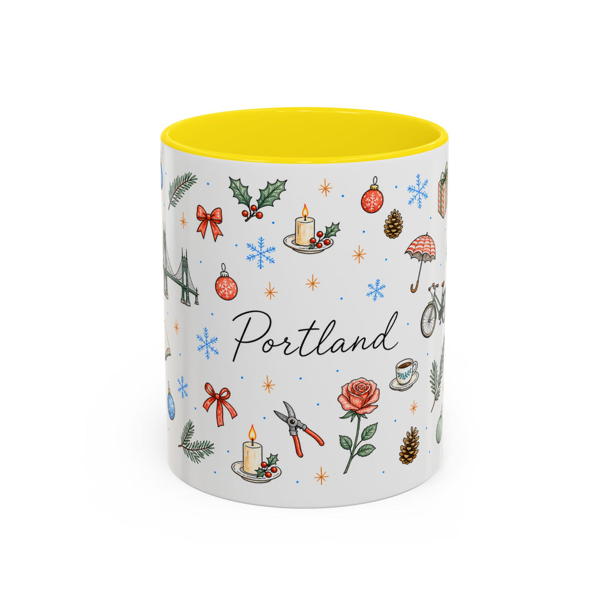 Portland Christmas Watercolor Mug | City Souvenir Coffee Cup (11oz 15oz)
