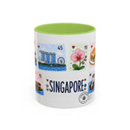 Singapore Coffee Mug | Postage Stamp Collage Mug | Travel Souvenir Accent Cup 11oz 15oz