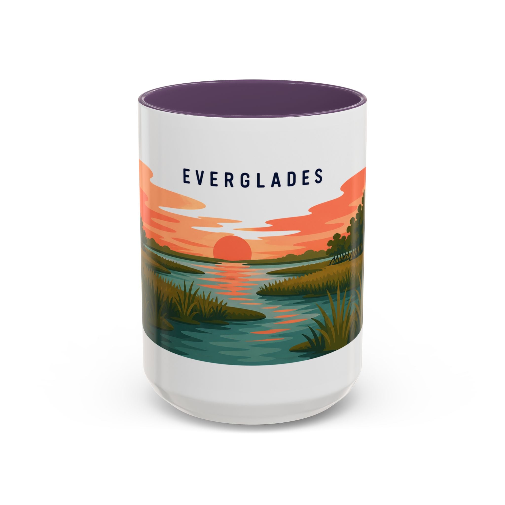 Everglades National Park Coffee Mug | Solid Color Block Park Souvenir | 11oz 15oz Accent Mug