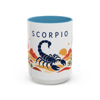 Scorpio Zodiac Coffee Mug | Scorpion and Desert Design | Astrology Birthday Gift | 11 oz 15 oz Ceramic Accent Mug