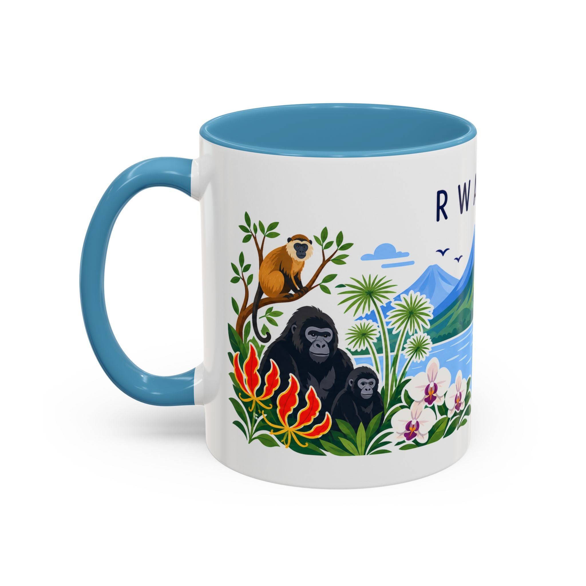 Rwanda Coffee Mug | Travel Souvenir Accent Mug | Country Gift Ceramic Cup 11oz 15oz