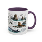 Kenai Fjords National Park Coffee Mug | Alaska Coastal Wildlife Hiking Gift | Accent Color Ceramic 11oz 15oz
