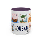 Dubai Coffee Mug | Postage Stamp Collage Mug | Travel Souvenir Accent Cup 11oz 15oz