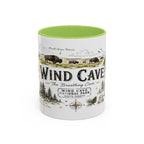 Wind Cave National Park Coffee Mug | South Dakota Cave Bison Prairie Gift | Accent Color Ceramic 11oz 15oz