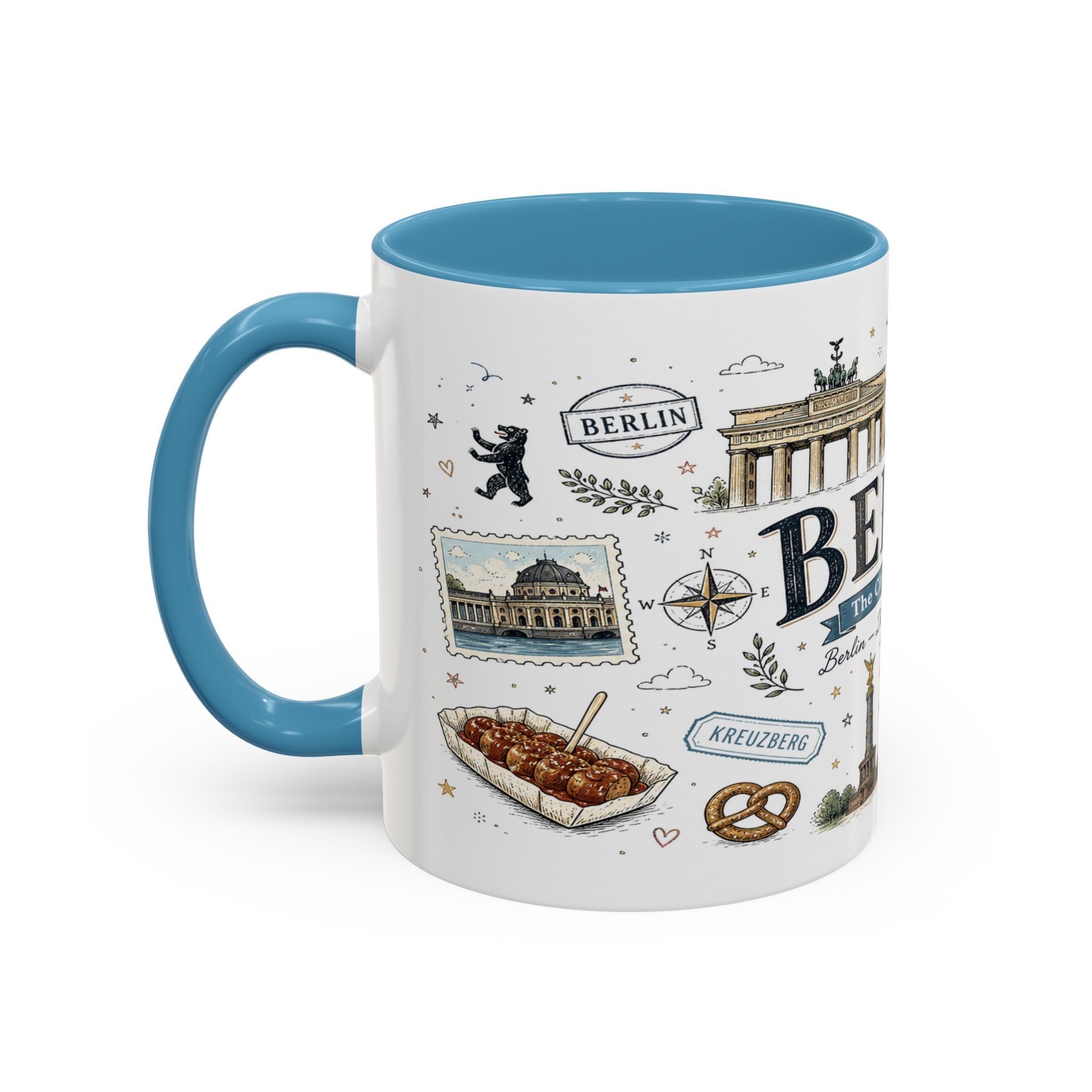 Berlin Coffee Mug | Germany Souvenir Travel Gift | Accent Color Ceramic 11oz 15oz