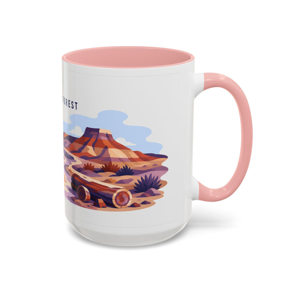 Petrified Forest National Park Coffee Mug | Solid Color Block Park Souvenir | 11oz 15oz Accent Mug