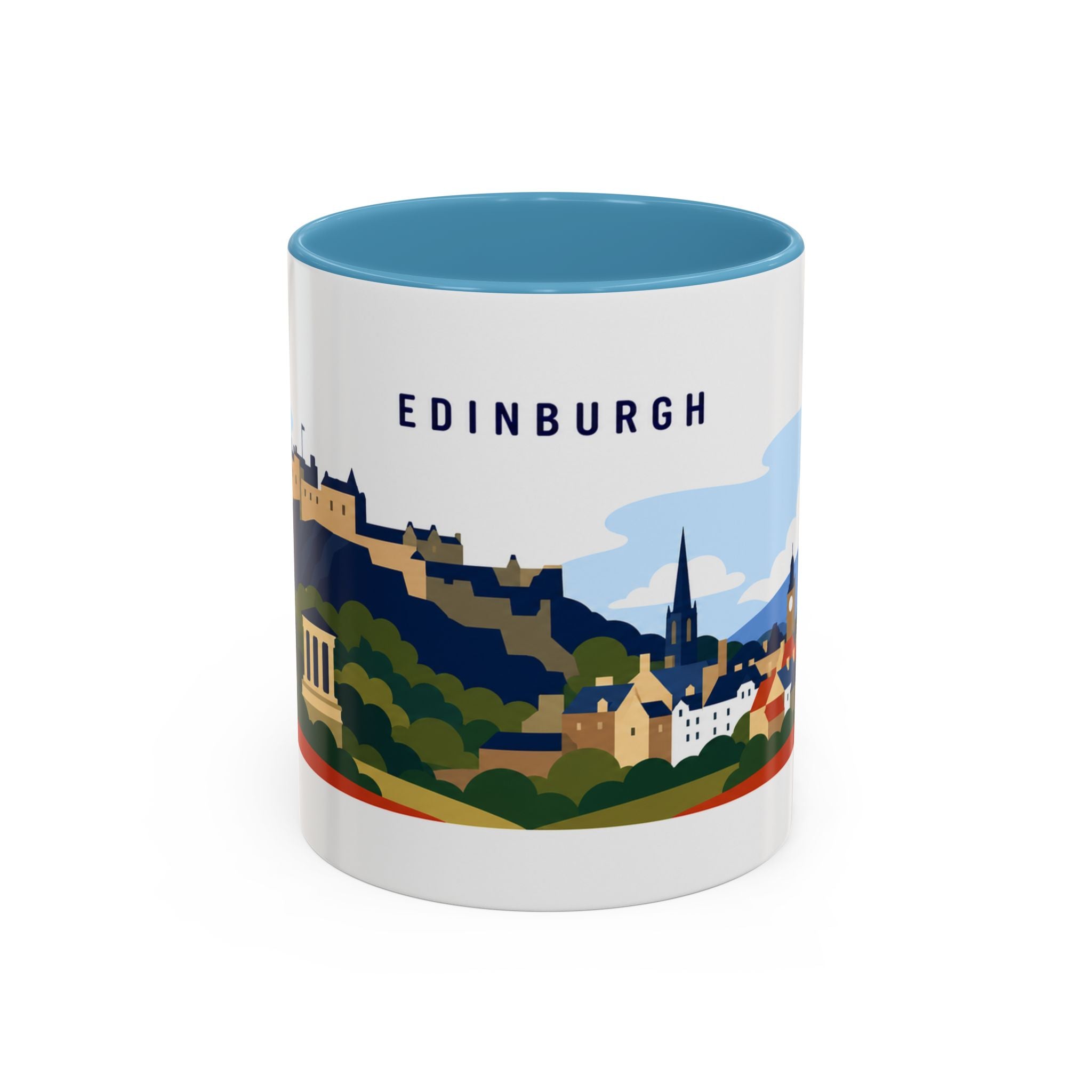 Edinburgh Coffee Mug | Travel Destination Souvenir Gift | Accent Color Ceramic 11oz 15oz