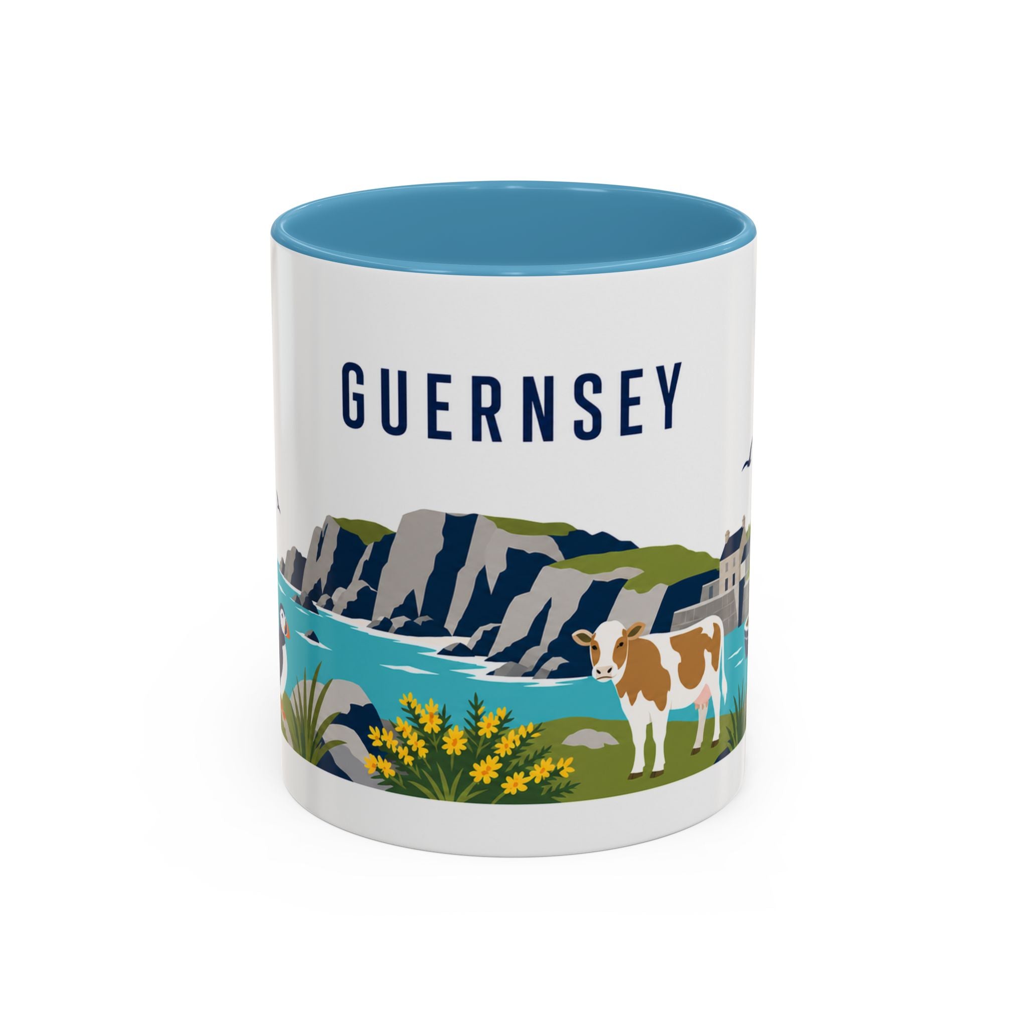 Guernsey Coffee Mug | Travel Souvenir Accent Mug | Country Gift Ceramic Cup 11oz 15oz