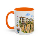 Ronda Illustrated Travel Mug | Spain Souvenir Accent Coffee Mug | 11oz 15oz Ceramic Cup