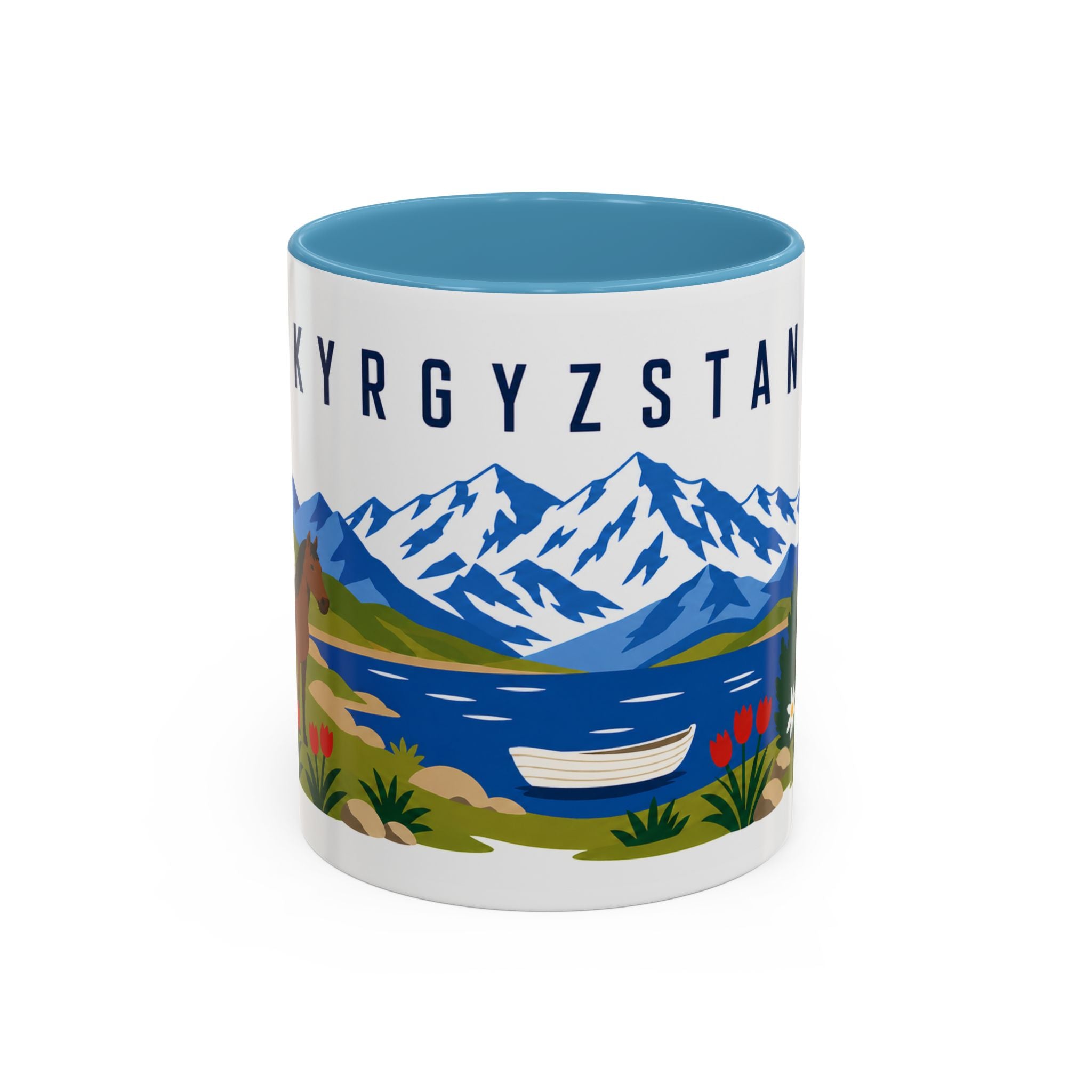 Kyrgyzstan Coffee Mug | Travel Souvenir Accent Mug | Country Gift Ceramic Cup 11oz 15oz