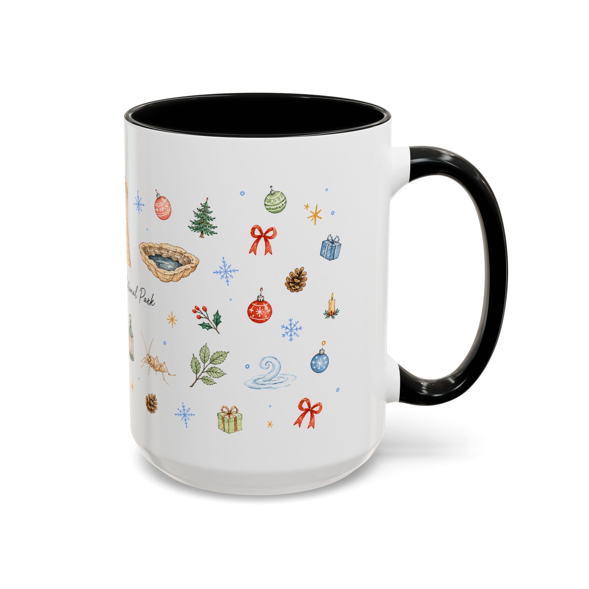 Mammoth Cave National Park Christmas Mug | Watercolor Travel Souvenir | Holiday Gift | Accent Ceramic Coffee Cup 11oz 15oz